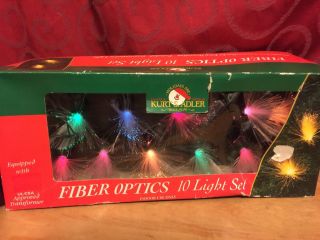 Vintage Kurt S Adler Holiday Christmas Fiber Optic 10 Light Set Multi Colored