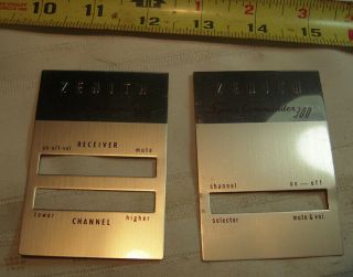 Vintage Television Remote Face Plates For Zenith Space Commander 300 And 400