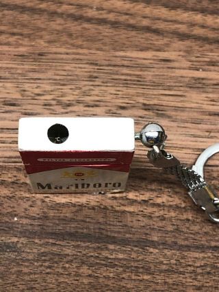 Vintage Unique Marlboro Windproof Mini Lighter Keychain Keyring 3