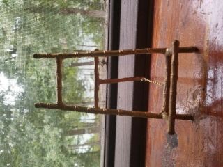 Vintage Chinoiserie Burnt Bamboo Easel Display Picture Photo Plate Art Stand