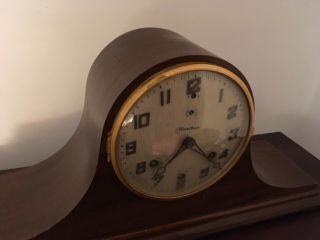 Vintage Waterbury Hump Back Shelf Mantel Clock 21 1/2” Long 2