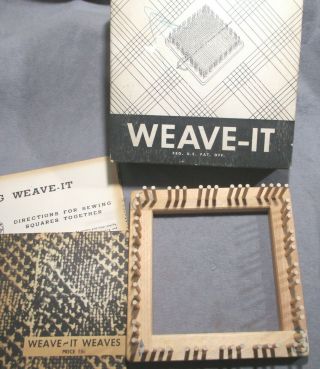 Vintage 1945 Weave - It Hand Weaving Loom - 4 " Square - All Wood