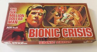 Vintage 1976 Parker Brothers The Six Million Dollar Man Bionic Crisis Board Game