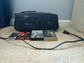 Vintage Lenoxx Sound Ct - 99 Portable Cassette Recorder Am/fm Radio W/tapes