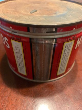 Vintage Hills Bros Coffee Tin Can Red Can Brand 1 Lb.  Net 1922 - 32 - 36 2