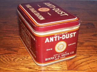 Vintage Anti - Dust Pure Chalk Crayon Tin Half Full.  Look 3