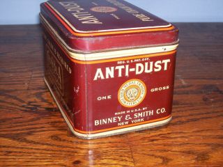 Vintage Anti - Dust Pure Chalk Crayon Tin Half Full.  Look 5