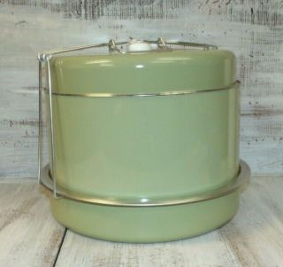 Vintage J.  L.  Housewares Triple - Decker Food Carrier Avocado Green