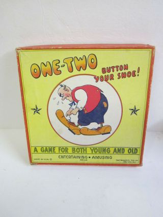 Vintage One - Two Button Your Shoe Board Game Master Toy 1930