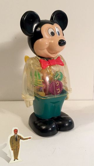 Vintage 1977 Mickey Mouse Plastic Wind Up Robot Disney