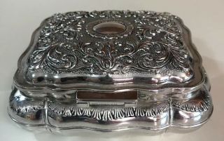 Vintage Godinger Silver Plated Hinged Victorian Style Jewelry Box