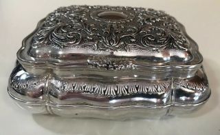 Vintage Godinger Silver Plated Hinged Victorian Style Jewelry Box 2