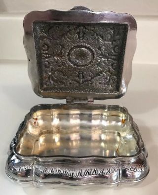 Vintage Godinger Silver Plated Hinged Victorian Style Jewelry Box 4