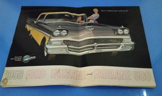 Vintage 1958 Ford Fairlane & Fairlane 500 Dealership Brochure
