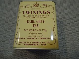 Vintage Twinings Earl Grey Tea Metal Tin Empty