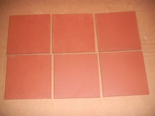 Vintage 1994 (2) American Olean Quarry Tile Canyon Red 6 " X 6 " X1/2 "
