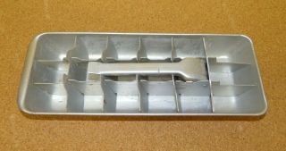 Vtg Ge General Electric Metal Aluminum Ice Cube Trays W/ Lift Handle (e)
