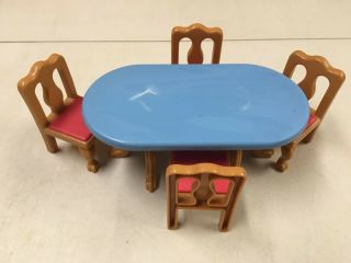 Little Tikes Vintage Grand Mansion Dollhouse Dining Room Table W 4 Chairs