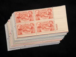 Us Stamps Plate Blocks Fantastic Vintage Plate Blocks 3c Mnh