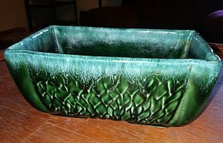 Vintage Mccoy Pottery Usa Two Tone Blue/green Fishscale Pattern Planter