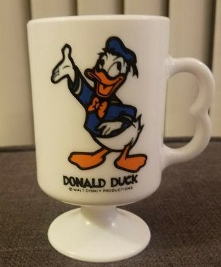 Vintage Donald Duck Disney Milk Glass Anchor Hocking Fire King Disneyana
