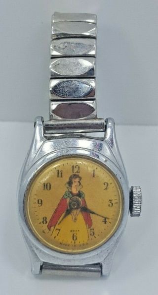 Vintage Us Time Snow White Watch C.  1950 