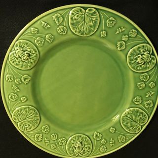 Vintage Bordello Pinheiro 12 " Frog Service Green Chop/serving Plate Majolica