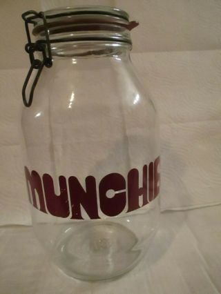 Vintage Retro Munchies Jar Flip Top Glass Jar Metal Wire Bale 3l Snack 10 - 1/2 "