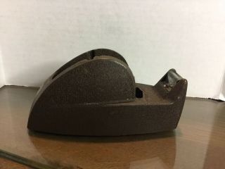 Vtg Cast Iron Vintage Texcel Industrial Tape Dispenser Art Deco Desk Accessory