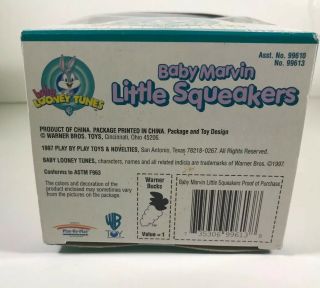 VINTAGE:1997 BABY LOONEY TUNES BABY MARVIN,  LITTLE SQUEAKERS SOFT BATH TIME PALS 5