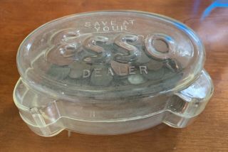 Vintage Esso Clear Plastic Piggy Bank With " Esso " Logo,  Change