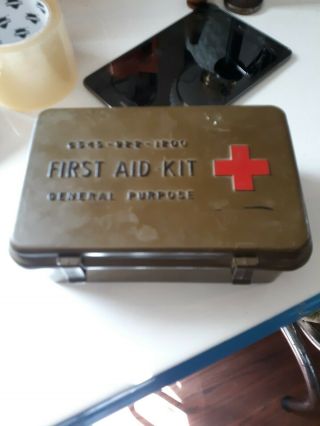 Vintage Us Military First Aid Kit Case General Purpose 6545 - 922 - 1200 W/ Contents