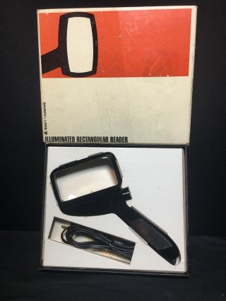 Vintage Bausch & Lomb Illuminated Rectangular Reader Magnifier & Box