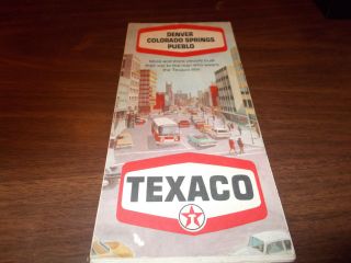 1969 Texaco Denver/colorado Springs/pueblo Vintage Road Map
