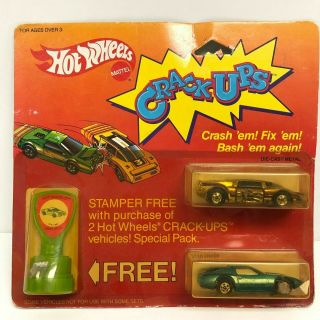 Vintage Hot Wheels Crack Ups Basher Ii & Rear Ender W/stamper 9256 - 0910