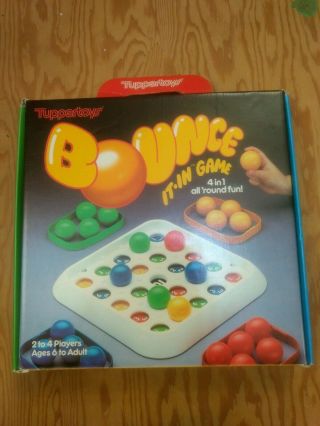 Vintage 1984 Tupperware Tuppertoys Bounce It In Board Game Toy Box