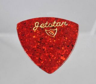 Vintage Jetstar Metal Flake Rock And Roll Guitar Pick In Red And Blue