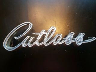 1968 Oldsmobile Cutlass Vintage Fender Script Emblem,  Eqquipment
