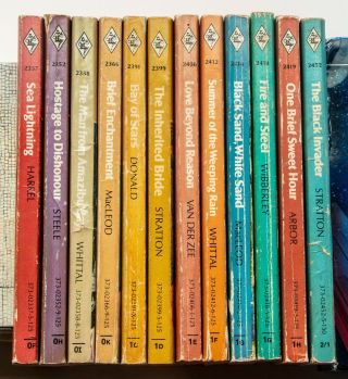12 Vintage Harlequin Romance Red Page Paperback Books From 1979 - 1982