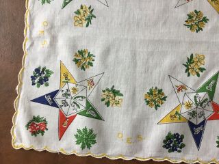 Vintage O.  E.  S.  (Order of the Eastern Star) Lady ' s Handkerchief Mason Lodge 2