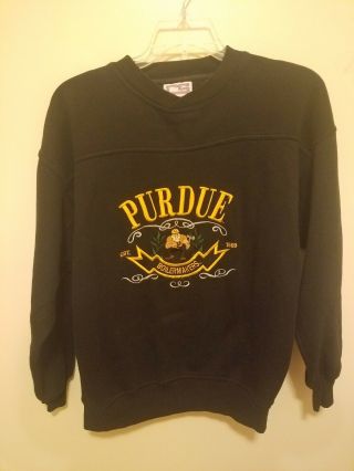 Crable Sportswear Purdue Boilermakers Crewneck L Black Sweatshirt Vintage Mens