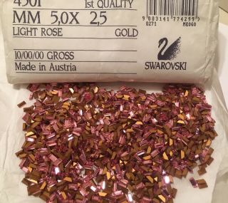 Vintage Package Of 5x2.  5 Mm Swarovski Light Rose Rhinestones