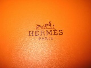 Hermes Vintage Gift Box & Tissue 9.  5 X 9.  5 " X3/4 " Scarf Hankies Etc.  - Empty Box