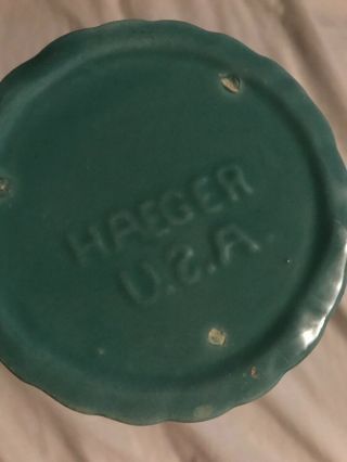 Vintage Haeger Pottery Large Teal Green Pedestal Planter Vase 5