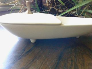 Vintage Mid Century Modern Royal Haeger Pottery Retro Candy Nut Covered Dish 3