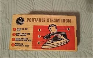 Vintage Ge General Electric Portable Steam Iron F37 Mid Century