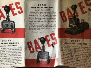 NMIOB Vintage BATES 6 - E Std.  Movement 6 - Wheel NUMBERING MACHINE STAMP 3