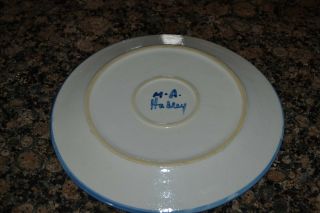 Vtg Handpainted MA Hadley Pottery 7.  75 ' Salad or Lunch Plate - Pig Country Farm 3