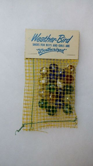 Vintage Bag Of Marbles Weather - Bird Shoes Advertising Promo
