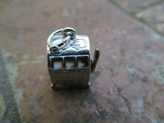 Vintage Functioning Slot Machine,  Sterling Silver Charm